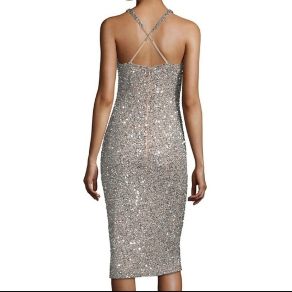 Parker Black Sage Sleeveless Sparkle Dress